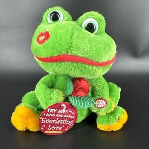 DAN DEE Animated Singing Dance Light Plush 8" Frog Everlasting Love Valentines